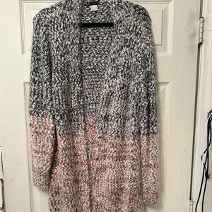 VENUS Blue and White Knit Sweater Cardigan